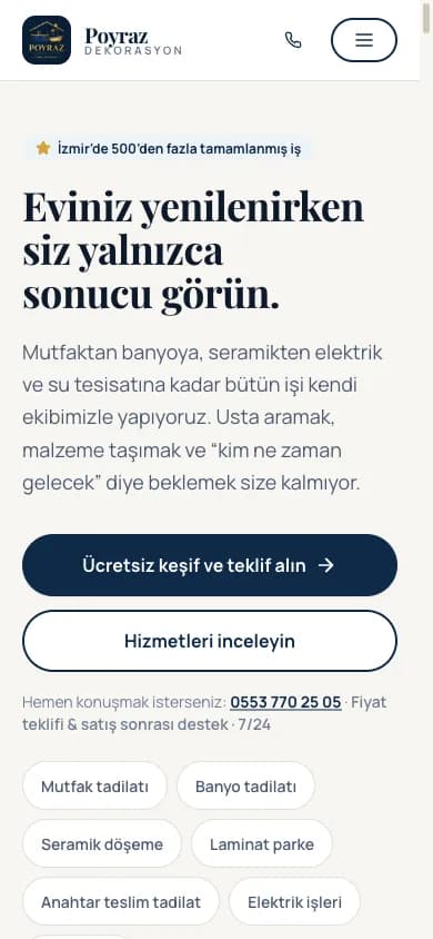 Poyraz Dekorasyon — mobil