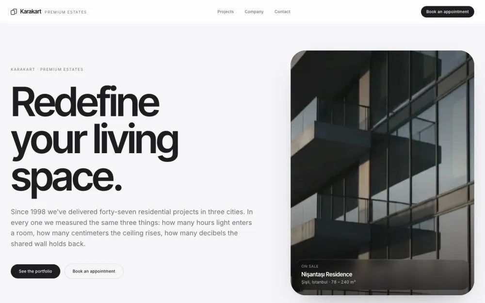 Karakart website template preview