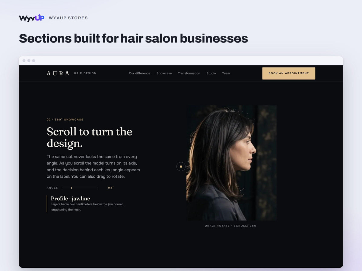 Hair Salon Website Template | Beauty & Lash Studio Site | Lovable AI Editable React Template | Booking Ready