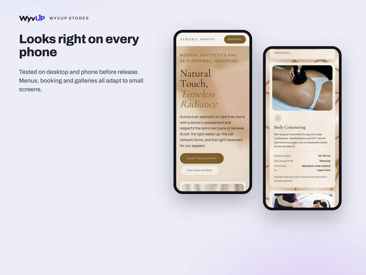 Aesthetic Clinic Website Template | Med Spa & Skin Care Site | AI Editable HTML Template | Treatment Pages