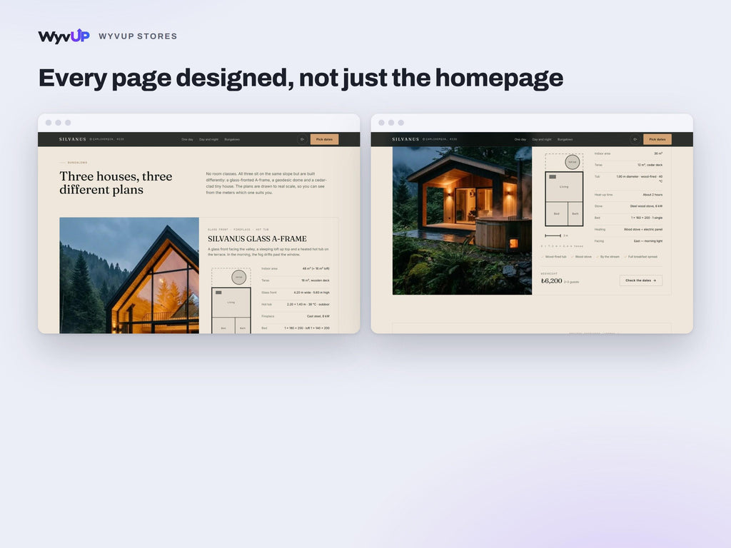Cabin Rental Website Template | Glamping & Boutique Hotel Booking Site | Lovable AI Editable React Template | Live Prices