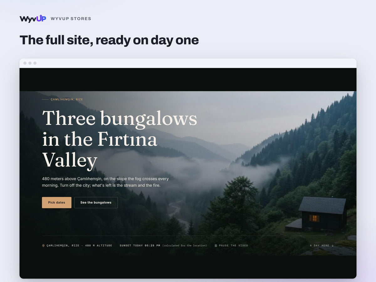 Cabin Rental Website Template | Glamping & Boutique Hotel Booking Site | Lovable AI Editable React Template | Live Prices