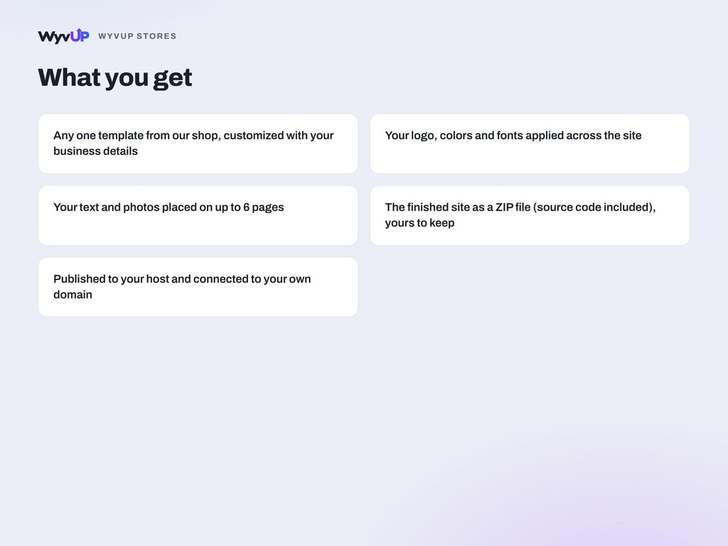 Website Template + Setup Service | We Customize Any WyvUP Template With Your Content | Made to Order
