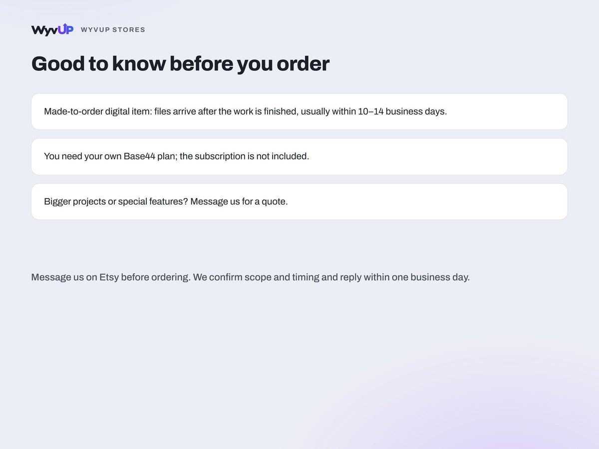 Custom Base44 App or Website Build | AI-Built Web App, Set Up in Your Account | Made to Order