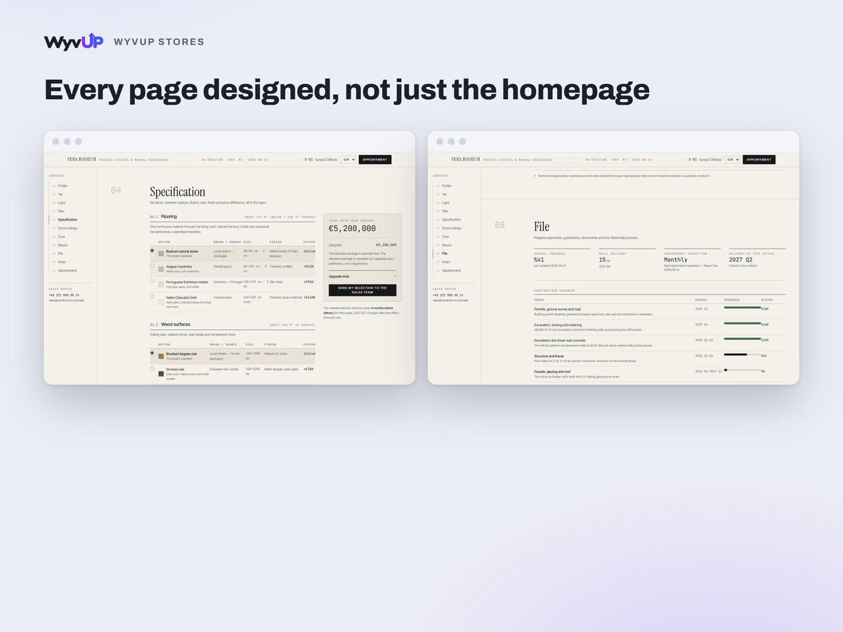 Luxury Villa Website Template | Real Estate Development & Marina Site | Lovable AI Editable React Template | Plot Plans
