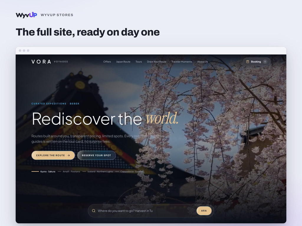 Travel Agency Website Template | Tour Operator & Trip Booking Site | Lovable AI Editable React Template | Booking Drawer