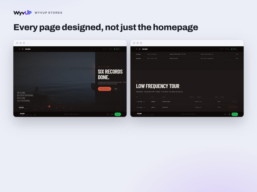 Band Website Template | Musician & Rock Artist Site | Lovable AI Editable React Template | Tour Dates