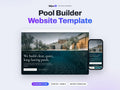 Pool Builder Website Template | Contractor & Landscaping Business Site | AI Editable HTML Template | Project Gallery