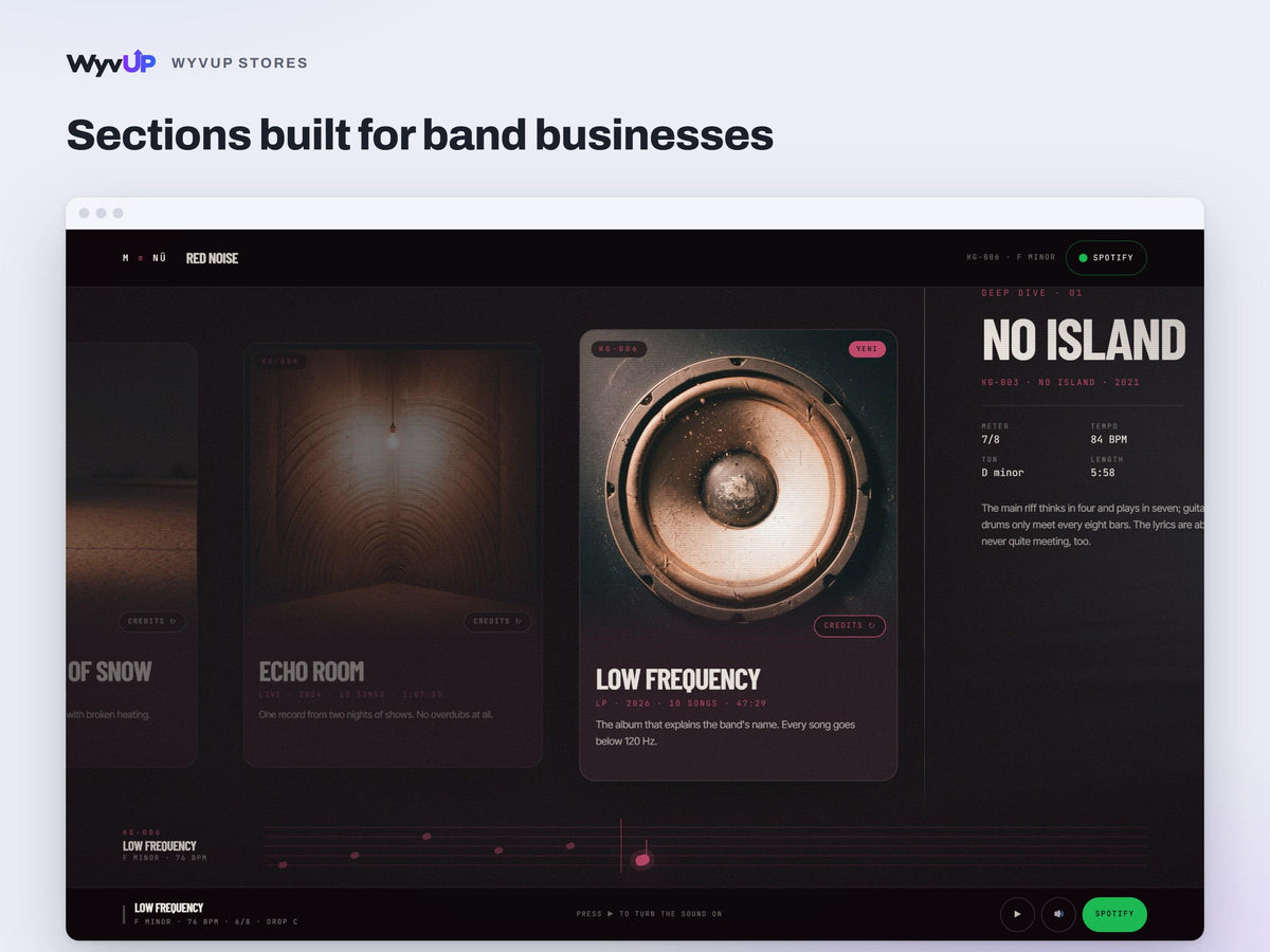 Band Website Template | Musician & Rock Artist Site | Lovable AI Editable React Template | Tour Dates