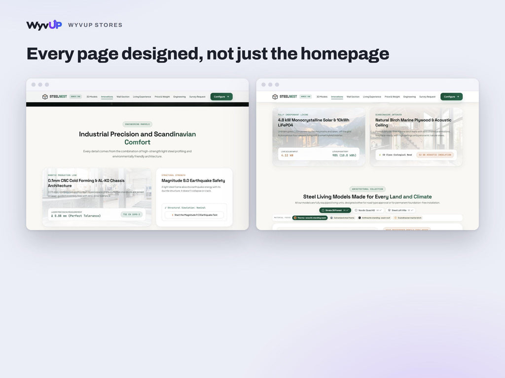 Tiny House Builder Website Template | Modular & Prefab Home Site | AI Editable HTML Template | 3D Models