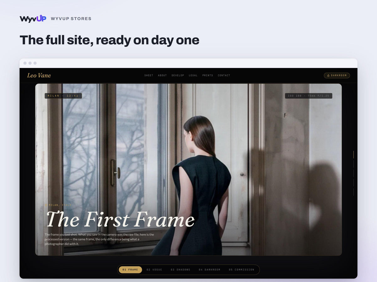 Cinematographer Portfolio Website Template | Filmmaker & Director Site | Lovable AI Editable React Template | Cinematic