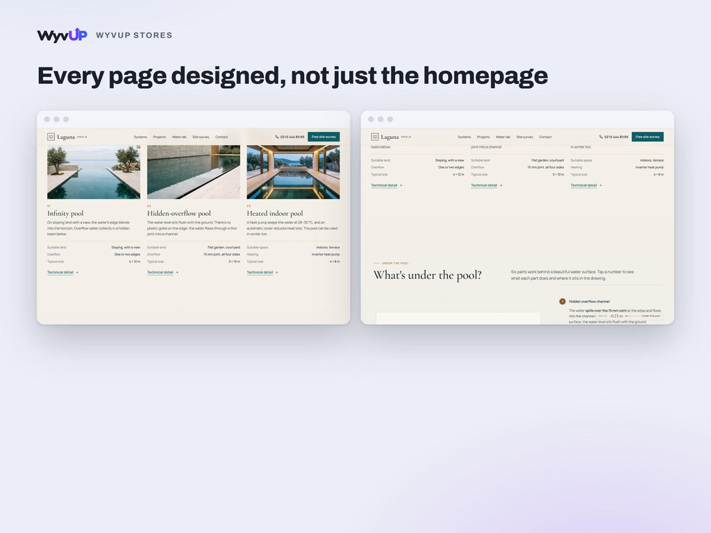 Pool Builder Website Template | Contractor & Landscaping Business Site | AI Editable HTML Template | Project Gallery